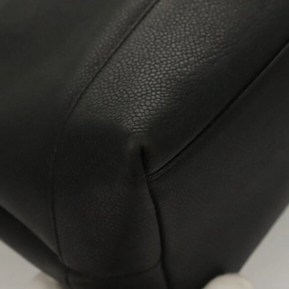 CHANEL COCO Mark Chain Shoulder Bag Grained Calf Skin Black Gold CC Auth 132292 - Picture 4 of 16